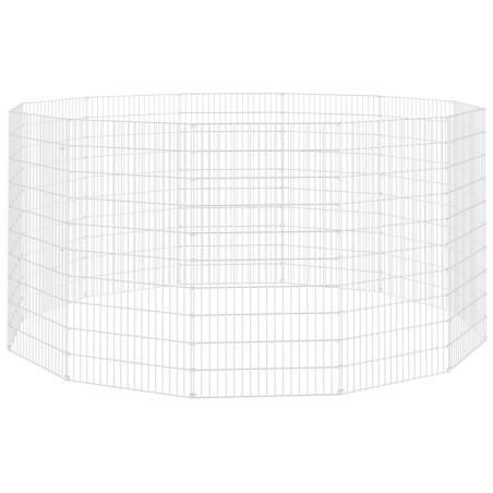 vidaXL Jaula para conejos 12 paneles hierro galvanizado 54x100 cm