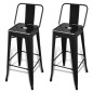 vidaXL Taburetes de cocina 2 unidades de acero negro vidaXL Taburetes de cocina 2 unidades de acero negro