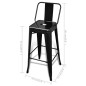 vidaXL Taburetes de cocina 2 unidades de acero negro vidaXL Taburetes de cocina 2 unidades de acero negro