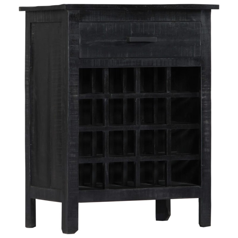 vidaXL Botellero de madera de mango maciza negro 56x35x75 cm vidaXL Botellero de madera de mango maciza negro 56x35x75 cm