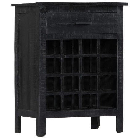 vidaXL Botellero de madera de mango maciza negro 56x35x75 cm