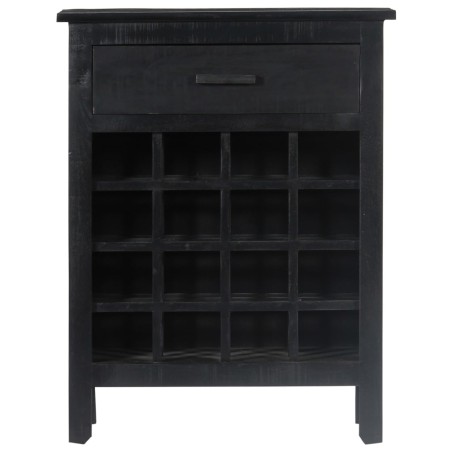 vidaXL Botellero de madera de mango maciza negro 56x35x75 cm
