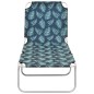 vidaXL Tumbona plegable de acero y tela con estampado de hojas vidaXL Tumbona plegable de acero y tela con estampado de hojas