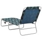 vidaXL Tumbona plegable de acero y tela con estampado de hojas vidaXL Tumbona plegable de acero y tela con estampado de hojas
