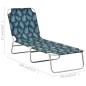 vidaXL Tumbona plegable de acero y tela con estampado de hojas vidaXL Tumbona plegable de acero y tela con estampado de hojas