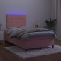vidaXL Cama box spring colchón y LED terciopelo rosa 120x200 cm vidaXL Cama box spring colchón y LED terciopelo rosa 120x200 cm