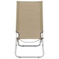 vidaXL Sillas de playa plegables 2 unidades tela gris taupe vidaXL Sillas de playa plegables 2 unidades tela gris taupe