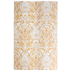 vidaXL Alfombra de exterior PP naranja y blanco 190x290 cm