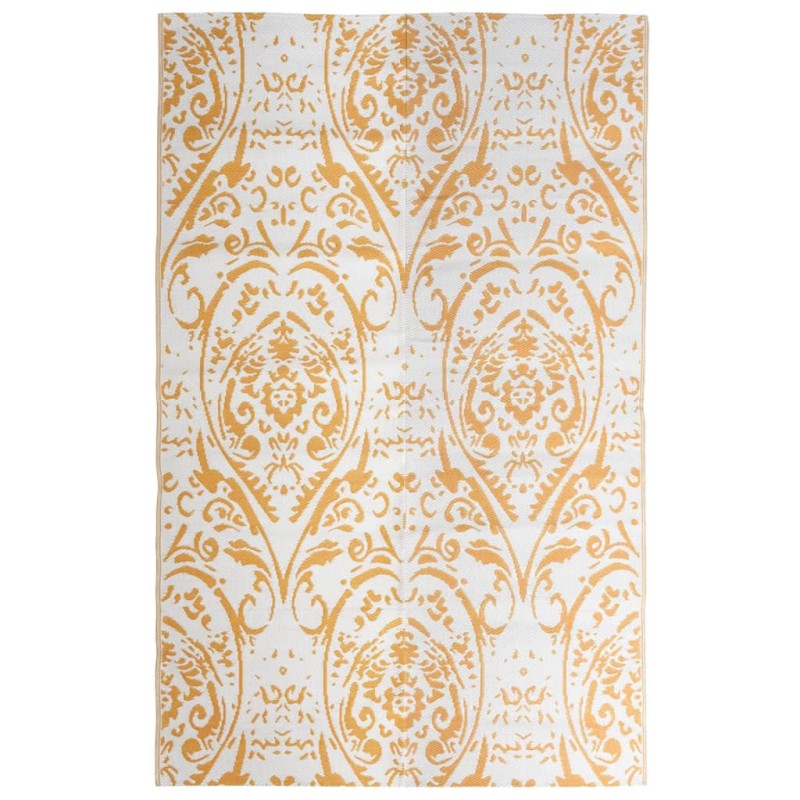 vidaXL Alfombra de exterior PP naranja y blanco 190x290 cm vidaXL Alfombra de exterior PP naranja y blanco 190x290 cm