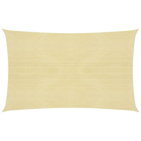 vidaXL Toldo de vela beige HDPE 160 g/m² 3x5 m
