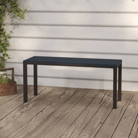 vidaXL Banco de jardín acero y WPC negro 110 cm