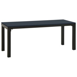 vidaXL Banco de jardín acero y WPC negro 110 cm