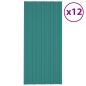vidaXL Panel para tejado acero galvanizado verde 12 unidades 100x45 cm