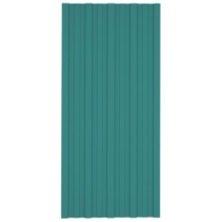 vidaXL Panel para tejado acero galvanizado verde 12 unidades 100x45 cm