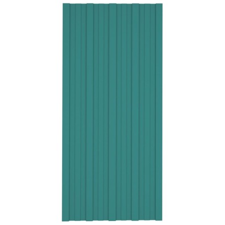 vidaXL Panel para tejado acero galvanizado verde 12 unidades 100x45 cm