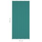 vidaXL Panel para tejado acero galvanizado verde 12 unidades 100x45 cm