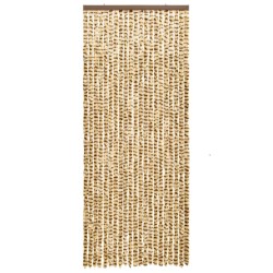 vidaXL Cortina mosquitera de chenilla beige y marrón 56x185 cm 