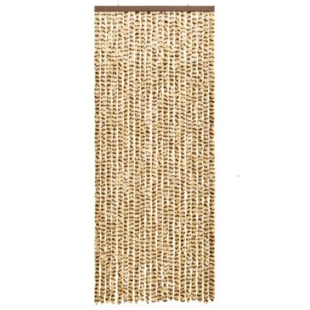 vidaXL Cortina mosquitera de chenilla beige y marrón 56x185 cm 