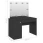 vidaXL Tocador de maquillaje con luces LED MDF negro 110x55x145 cm vidaXL Tocador de maquillaje con luces LED MDF negro 110x55x145 cm