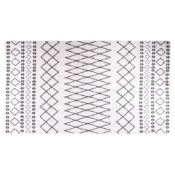 vidaXL Alfombra lavable antideslizante negro y blanco 190x300 cm