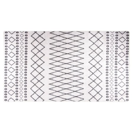 vidaXL Alfombra lavable antideslizante negro y blanco 190x300 cm