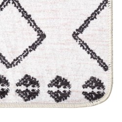 vidaXL Alfombra lavable antideslizante negro y blanco 190x300 cm