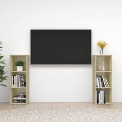 vidaXL Muebles de salón 2 piezas madera de ingeniería roble Sonoma