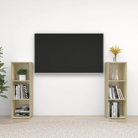 vidaXL Muebles de salón 2 piezas madera de ingeniería roble Sonoma