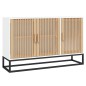 vidaXL Aparador de madera contrachapada blanco 105x30x65 cm vidaXL Aparador de madera contrachapada blanco 105x30x65 cm