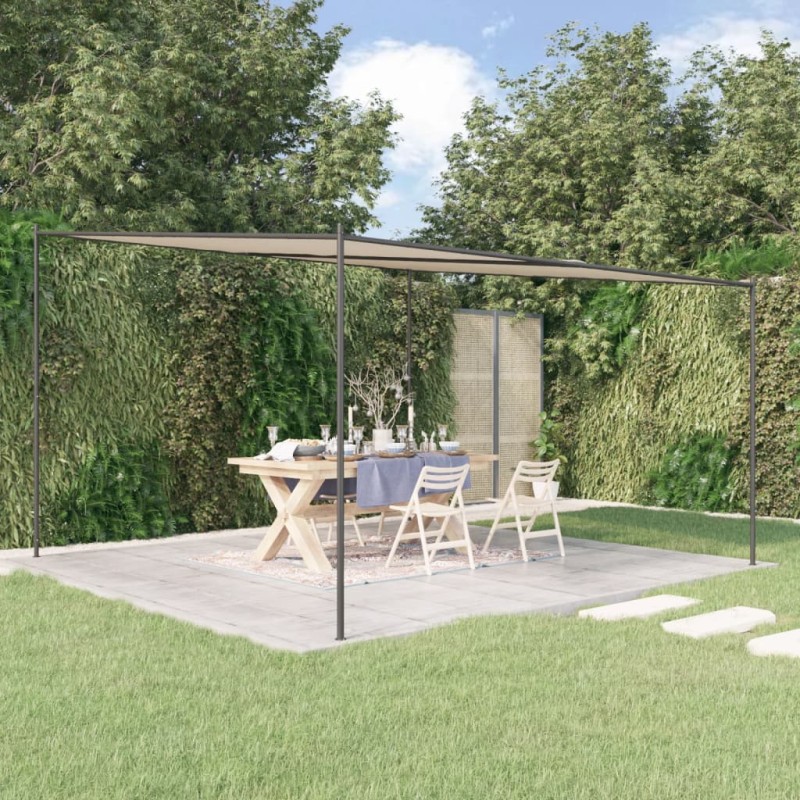 vidaXL Cenador acero y tela beige 4x4 m 180 g/m²