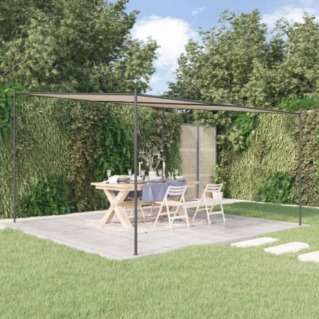 vidaXL Cenador acero y tela beige 4x4 m 180 g/m²