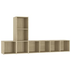 vidaXL Muebles de salón 3 piezas madera de ingeniería roble Sonoma