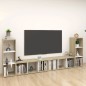 vidaXL Muebles de salón 4 pzas madera ingeniería blanco y roble Sonoma
