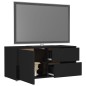 vidaXL Mueble TV madera contrachapada negro brillante 80x34x36 cm vidaXL Mueble TV madera contrachapada negro brillante 80x34x36 cm