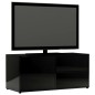 vidaXL Mueble TV madera contrachapada negro brillante 80x34x36 cm vidaXL Mueble TV madera contrachapada negro brillante 80x34x36 cm