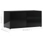 vidaXL Mueble TV madera contrachapada negro brillante 80x34x36 cm vidaXL Mueble TV madera contrachapada negro brillante 80x34x36 cm