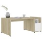 vidaXL Mesa de centro madera contrachapada blanco y roble 90x45x35 cm vidaXL Mesa de centro madera contrachapada blanco y roble 90x45x35 cm