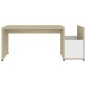 vidaXL Mesa de centro madera contrachapada blanco y roble 90x45x35 cm vidaXL Mesa de centro madera contrachapada blanco y roble 90x45x35 cm