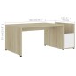 vidaXL Mesa de centro madera contrachapada blanco y roble 90x45x35 cm vidaXL Mesa de centro madera contrachapada blanco y roble 90x45x35 cm