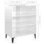 vidaXL Aparador de madera contrachapada blanco brillante 57x35x70 cm vidaXL Aparador de madera contrachapada blanco brillante 57x35x70 cm