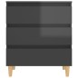 vidaXL Aparador de madera contrachapada gris brillante 60x35x69 cm