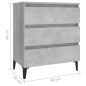 vidaXL Aparador de madera contrachapada gris hormigón 60x35x69 cm vidaXL Aparador de madera contrachapada gris hormigón 60x35x69 cm
