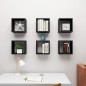 vidaXL Estante cubo pared 6 uds negro 30x15x30 cm vidaXL Estante cubo pared 6 uds negro 30x15x30 cm