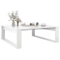 vidaXL Mesa de centro madera contrachapada blanco brillo 100x100x35 cm