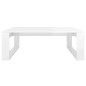 vidaXL Mesa de centro madera contrachapada blanco brillo 100x100x35 cm