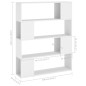 vidaXL Estantería/divisor de espacios blanco 100x24x124 cm