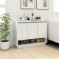 vidaXL Aparador de madera contrachapada blanco brillante 97x31x75 cm vidaXL Aparador de madera contrachapada blanco brillante 97x31x75 cm