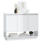 vidaXL Aparador de madera contrachapada blanco brillante 97x31x75 cm vidaXL Aparador de madera contrachapada blanco brillante 97x31x75 cm