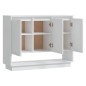 vidaXL Aparador de madera contrachapada blanco brillante 97x31x75 cm vidaXL Aparador de madera contrachapada blanco brillante 97x31x75 cm