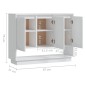vidaXL Aparador de madera contrachapada blanco brillante 97x31x75 cm vidaXL Aparador de madera contrachapada blanco brillante 97x31x75 cm
